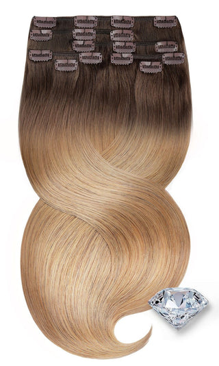 Clip-in Extensions Diamond Line Caramel Mocha.