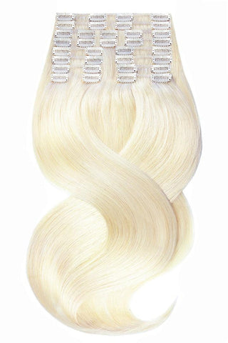 Clip-In Echthaar LUXURY QUALITÄT Extensions Goldblond Deluxe Line.