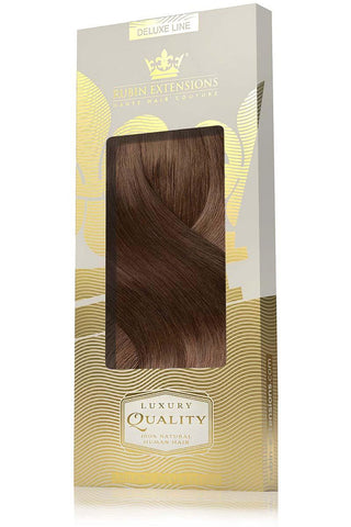 Clip-In Echthaar LUXURY QUALITÄT Extensions Kastanien-Dunkelbraun Deluxe Line.