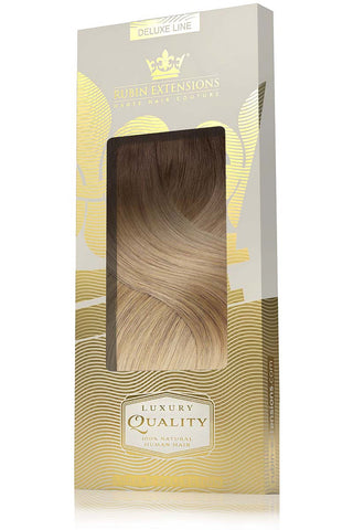 CLIP-IN EXTENSIONS LUXURY QUALITÄT SOMBRE-BALAYAGES  Schoko-Dunkelbraun & Honigblond.