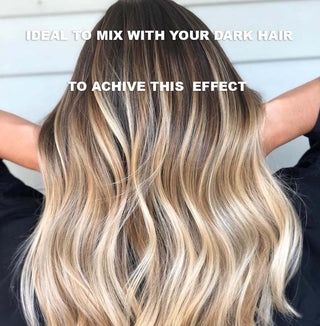 TAPE-IN EXTENSIONS ECHTHAAR, Kurzer Ansatz, Shadowed Blonde ( on Top Light Honigblond plus Platinblond).