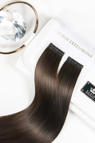 Keratin Bondings Haarsträhnen Schoko-Dunkelbraun Premium Line.
