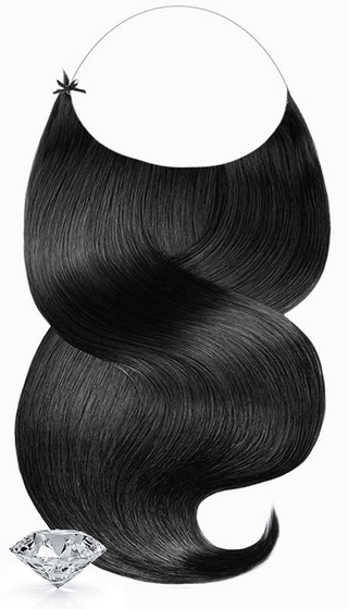 One-Piece / Halo Haarteil Extensions Schwarz.