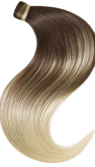 PONYTAIL LUXURY EXTENSIONS Sombre Schoko-Dunkelbraun & Platinblond