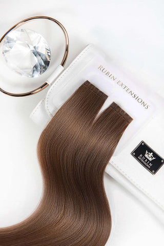 Keratin Bondings Haarsträhnen Kastanien-Dunkelbraun Premium Line