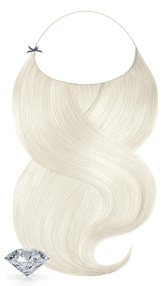 One piece halo hair extensions PURE DIAMONDS LINE Platinblond