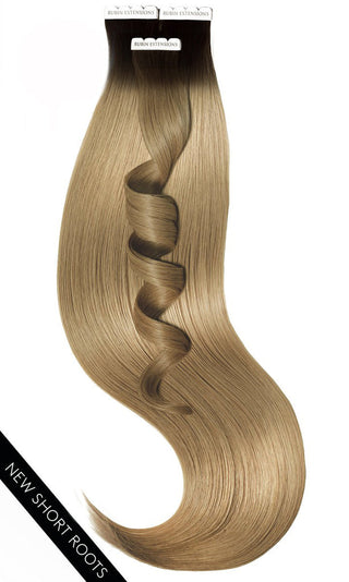 PRO DELUXE LINE INVISIBLE Schwarz & Cold Brown Tape-in Extensions