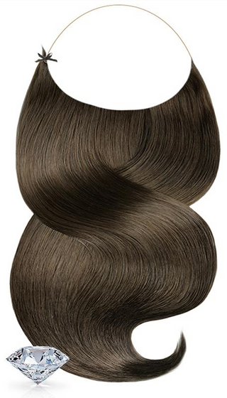 Flip-in Halo Hair Extensions PURE DIAMONDS LINE Schoko-Dunkelbraun